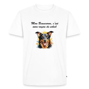 Beauceron rayon de soleil - T-shirt Premium bio Homme - blanc - Devant - Nico (187cm)