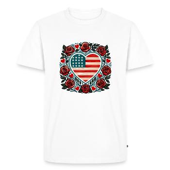 Drapeau des États-Unis - T-shirt Premium bio Homme - blanc - Devant - Nico (187cm)