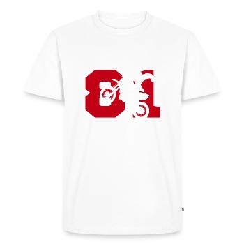 Moto 81 motard - T-shirt Premium bio Homme - blanc - Devant - Nico (187cm)