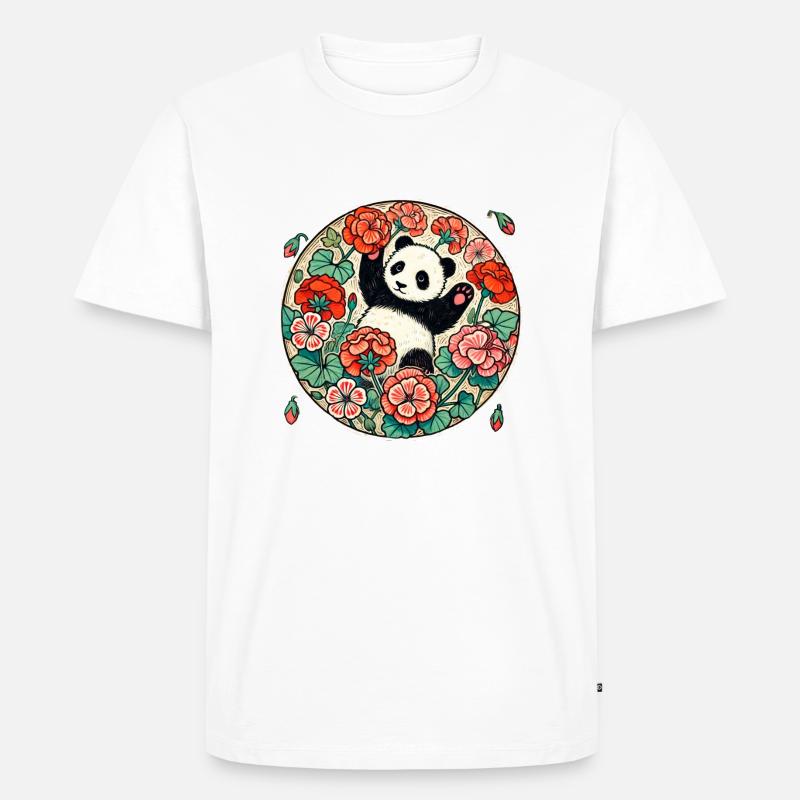 Niedlicher Panda - Männer Premium Bio T-Shirt - Weiß