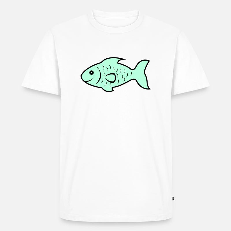 fish1 - Männer Premium Bio T-Shirt - Weiß