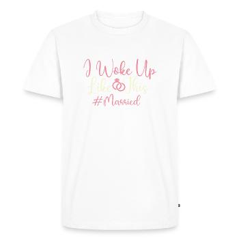 Je me suis réveillé comme ça #Married - Bride Groom Fun - T-shirt Premium bio Homme - blanc - Devant - Nico (187cm)
