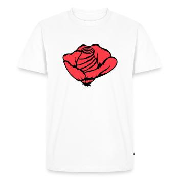 Pretty Beautiful Rose Blossom Leaf Roses Romantic - Men's Premium Organic T-Shirt - white - Front - Nico (187cm)