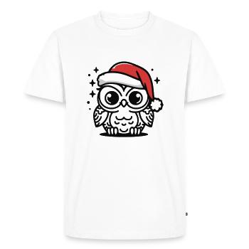 hibou doux Noël - T-shirt Premium bio Homme - blanc - Devant - Nico (187cm)