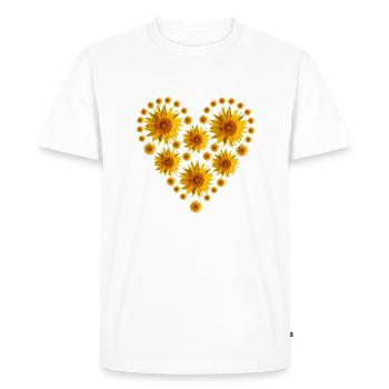 Sunflowers - Heart - Men's Premium Organic T-Shirt - white - Front - Nico (187cm)