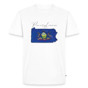 Drapeau de la Pennsylvanie en Pennsylvanie Carte PA - T-shirt Premium bio Homme - blanc - Devant - Nico (187cm)