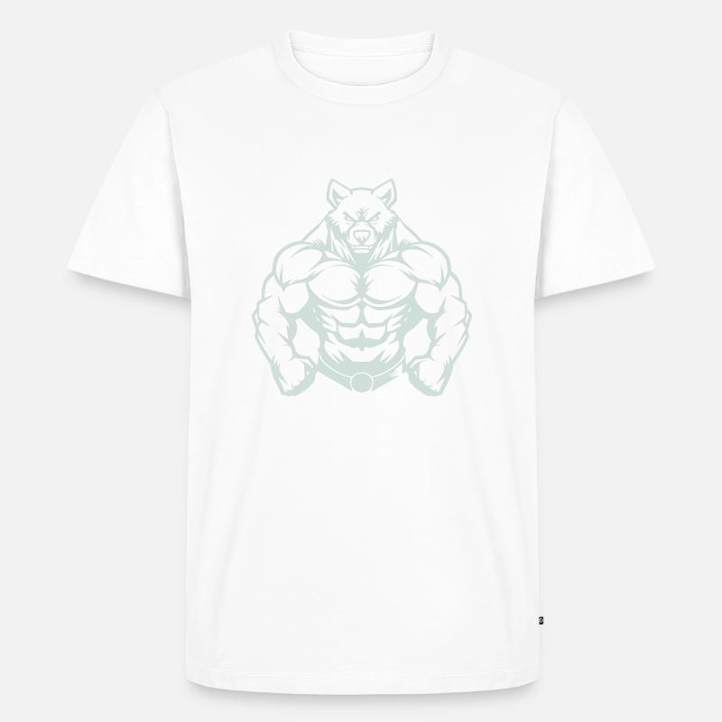 bär comic - Männer Premium Bio T-Shirt - Weiß