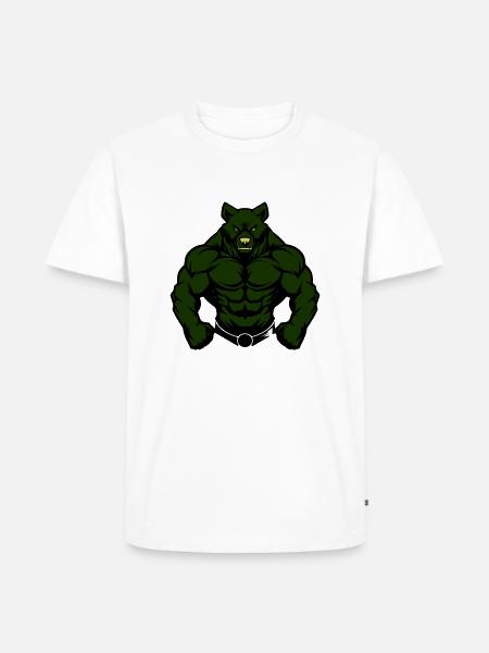 Bear Comic Fit - Men's Premium Organic T-Shirt - white