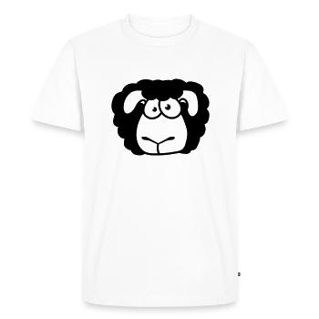 Black Sheep Face Head Funny Scary Cool - Men's Premium Organic T-Shirt - white - Front - Nico (187cm)