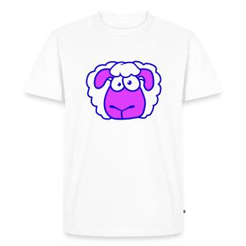Silly Sheep Face Head Funny Scary Cool - Men's Premium Organic T-Shirt - white - Front - Nico (187cm)