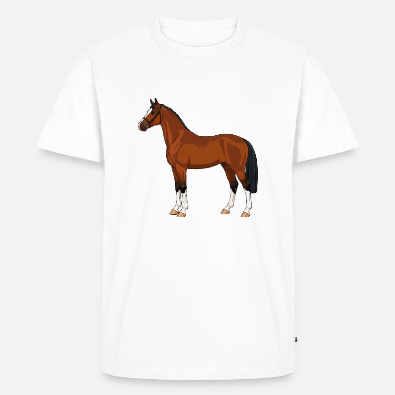 Hackney Pferd echt - Männer Premium Bio T-Shirt - Weiß