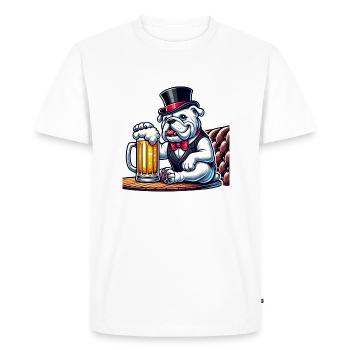 Monsieur le Président, la meilleure bière de tous les temps ! - T-shirt Premium bio Homme - blanc - Devant - Nico (187cm)