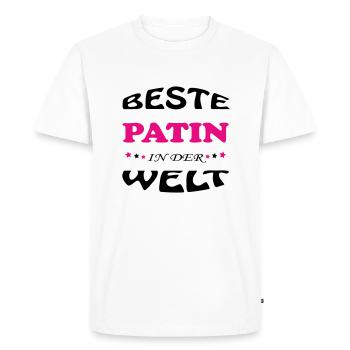 BESTE PATIN GODMOTHER IN DER WELT - Men's Premium Organic T-Shirt - white - Front - Nico (187cm)