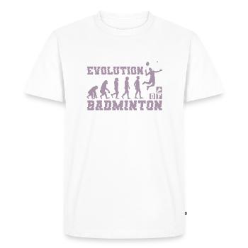 Badminton Evolution Silhouette - T-shirt Premium bio Homme - blanc - Devant - Nico (187cm)