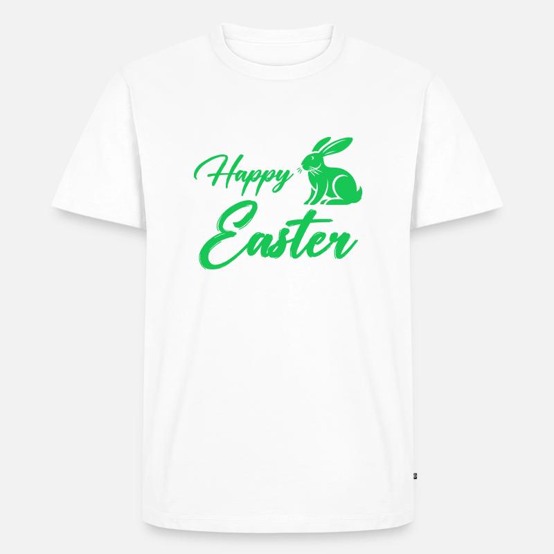 hase happy easter - Männer Premium Bio T-Shirt - Weiß