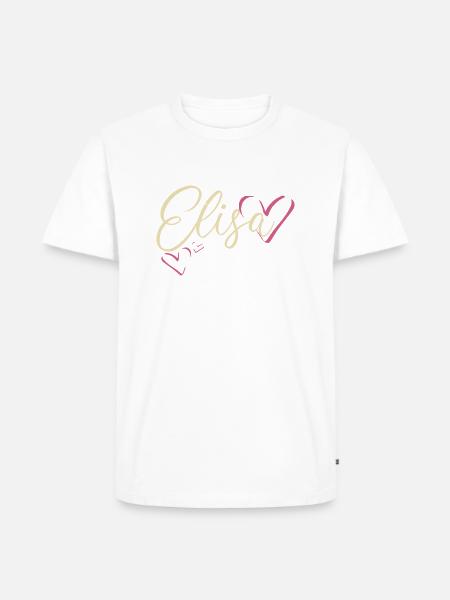 Elisa Cognome Nome Calligrafia Cuore - Maglietta ecologica premium da uomo - bianco