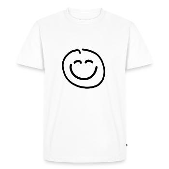 Visage heureux - T-shirt Premium bio Homme - blanc - Devant - Nico (187cm)