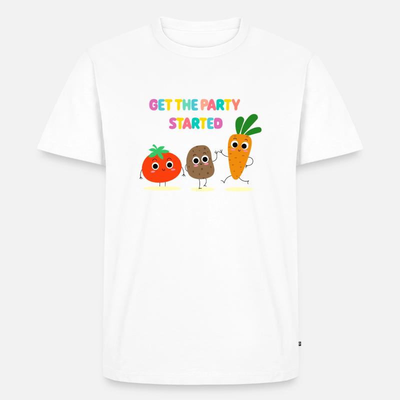 Veggie Party - Gemüseparty - Geschenkidee - Männer Premium Bio T-Shirt - Weiß