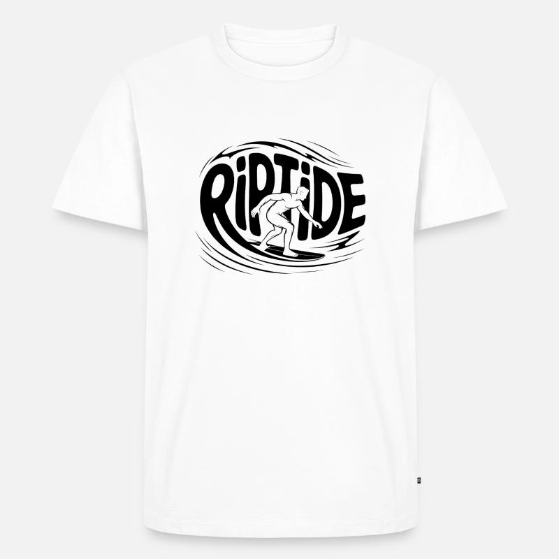 Riptide - Cool Surfer Logo - Men's Premium Organic T-Shirt - white