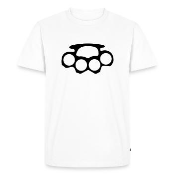knuckles respect gang - Men's Premium Organic T-Shirt - white - Front - Nico (187cm)