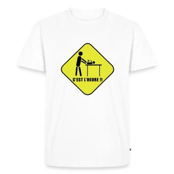 Layer work - Men's Premium Organic T-Shirt - white - Front - Nico (187cm)