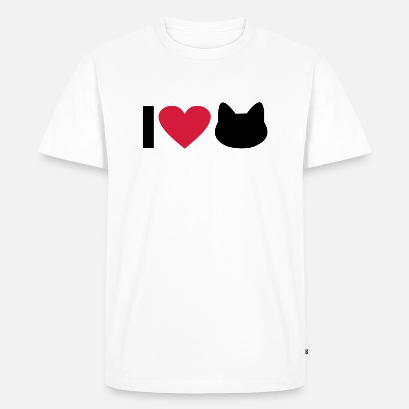katze - Männer Premium Bio T-Shirt - Weiß