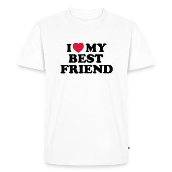 I love my bestfriend - T-shirt Premium bio Homme - blanc - Devant - Nico (187cm)