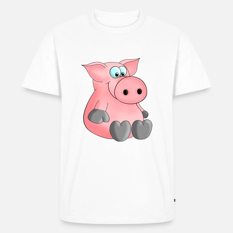 Herziges Ferkelchen - Männer Premium Bio T-Shirt - Weiß