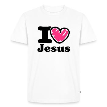 i Love Jesus_V1 - T-shirt Premium bio Homme - blanc - Devant - Nico (187cm)