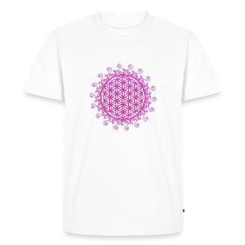 Fleur de vie, Flower of life, géométrie sacrée - T-shirt Premium bio Homme - blanc - Devant - Nico (187cm)
