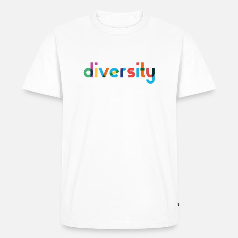 Diversity - Rainbow Typography - Männer Premium Bio T-Shirt - Weiß