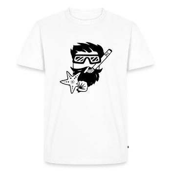 Snorkeler Cube - Men's Premium Organic T-Shirt - white - Front - Nico (187cm)