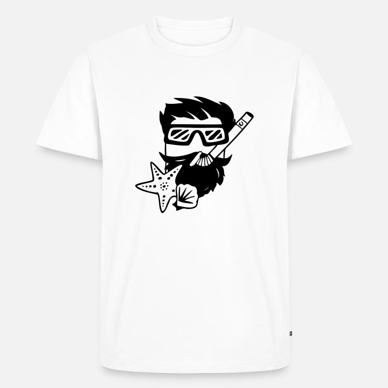 Schnorchler Cube - Männer Premium Bio T-Shirt - Weiß