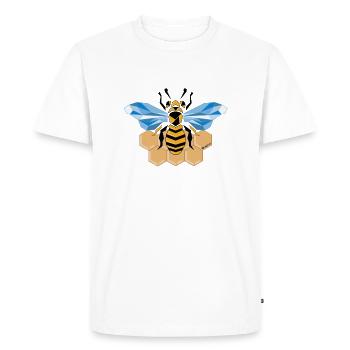 BEE - Men's Premium Organic T-Shirt - white - Front - Nico (187cm)