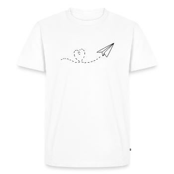 Coeur d'aviateur en papier - T-shirt Premium bio Homme - blanc - Devant - Nico (187cm)