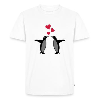 coeurs de pingouin - T-shirt Premium bio Homme - blanc - Devant - Nico (187cm)