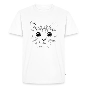 cat head - Men's Premium Organic T-Shirt - white - Front - Nico (187cm)