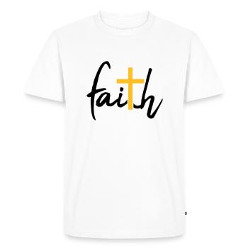 Faith Croix foi - T-shirt Premium bio Homme - blanc - Devant - Nico (187cm)
