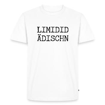 Limited Edition sächsisch Limidid Ädischn - Spruch - Männer Premium Bio T-Shirt - Weiß - Vorne - Nico (187cm)