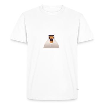 Arab Men Know - funny arab father's day gifts - Men's Premium Organic T-Shirt - white - Front - Nico (187cm)