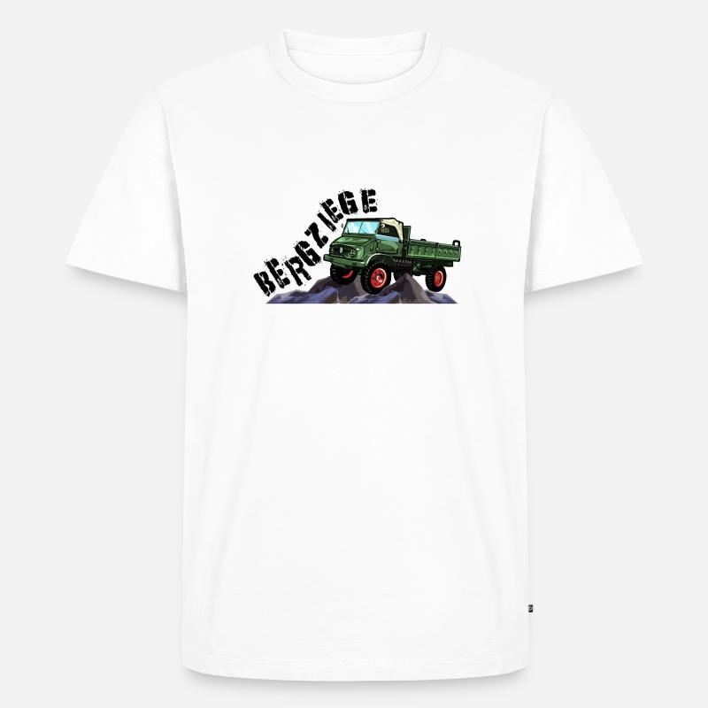 Bergziege - Unimog - Offroad - Oldtimer - Männer Premium Bio T-Shirt - Weiß