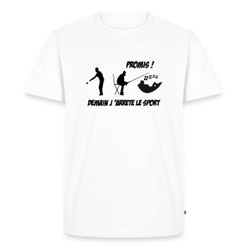 teeshirt sportif - T-shirt Premium bio Homme - blanc - Devant - Nico (187cm)