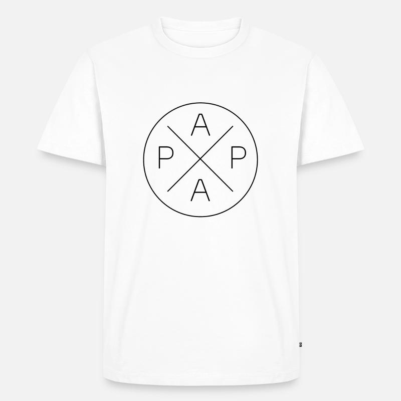 Papa Logo Vater Geburt Geschenkidee - Männer Premium Bio T-Shirt - Weiß