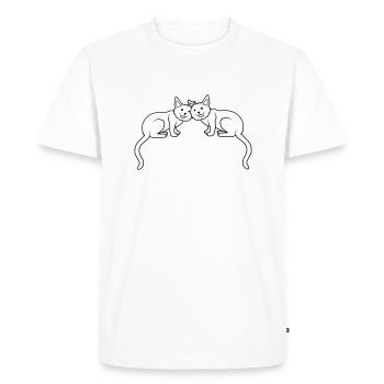 Cats Team 2 Amis - T-shirt Premium bio Homme - blanc - Devant - Nico (187cm)
