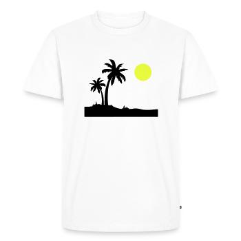 Île Palm - T-shirt Premium bio Homme - blanc - Devant - Nico (187cm)