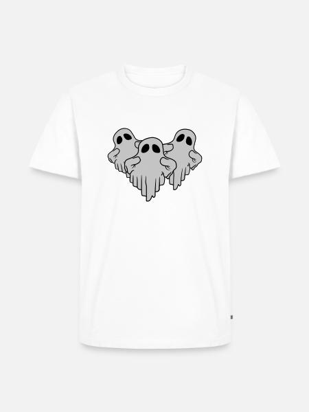 3 funny floating ghosts - Men's Premium Organic T-Shirt - white