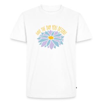le jour que vous méritez - T-shirt Premium bio Homme - blanc - Devant - Nico (187cm)