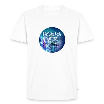 Terre Bleue,Planète, Planète,Vendredi pour l’avenir - T-shirt Premium bio Homme - blanc - Devant - Nico (187cm)