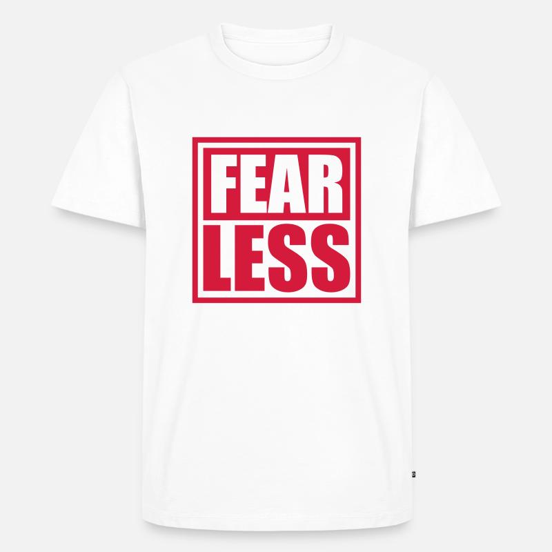 fearless Text Zitat Design - Männer Premium Bio T-Shirt - Weiß