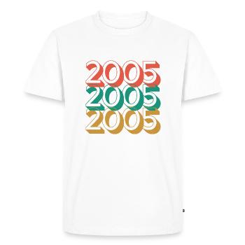 Anniversaire année 2005 / Vintage 2005 - T-shirt Premium bio Homme - blanc - Devant - Nico (187cm)